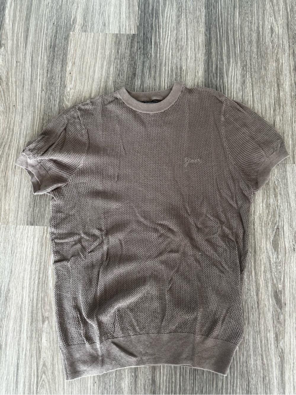 Guess Men's Short-Sleeve Crewneck Sweater in Taupe